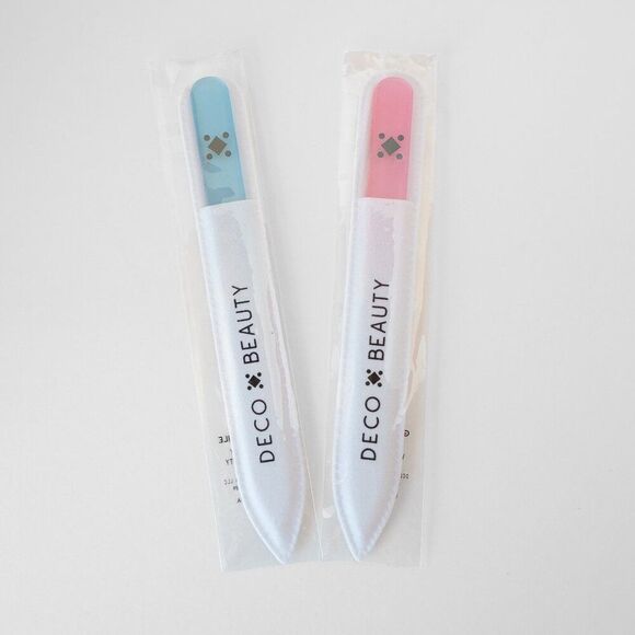 Deco Beauty Glass Nail File Duo New in Original Packaging Blue and Pink - Picture 1 of 2